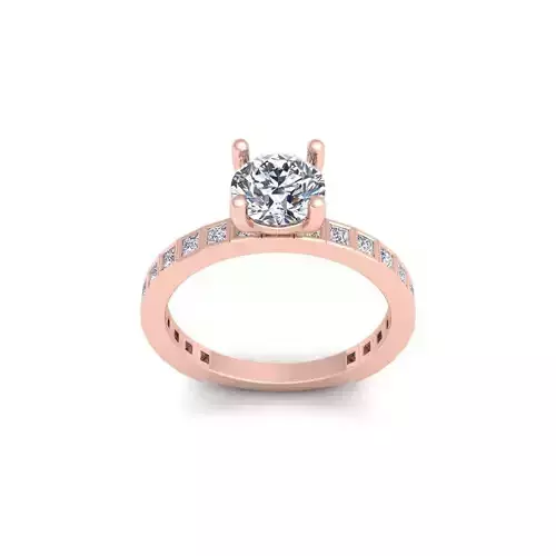 Solitaire Diamond Ring 3d Model and Render 