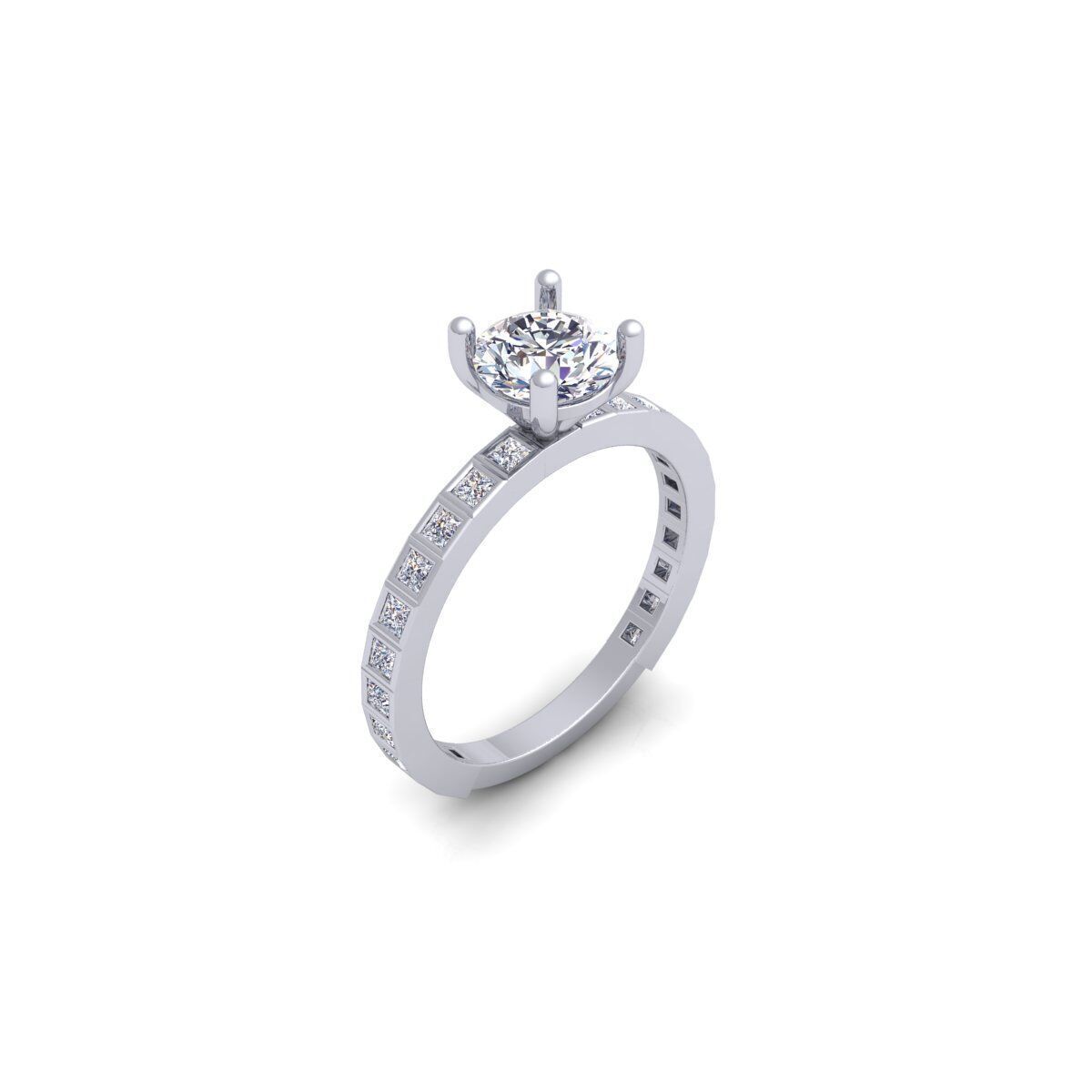 Solitaire Diamond Ring 3d Model and Render 3D print model_8