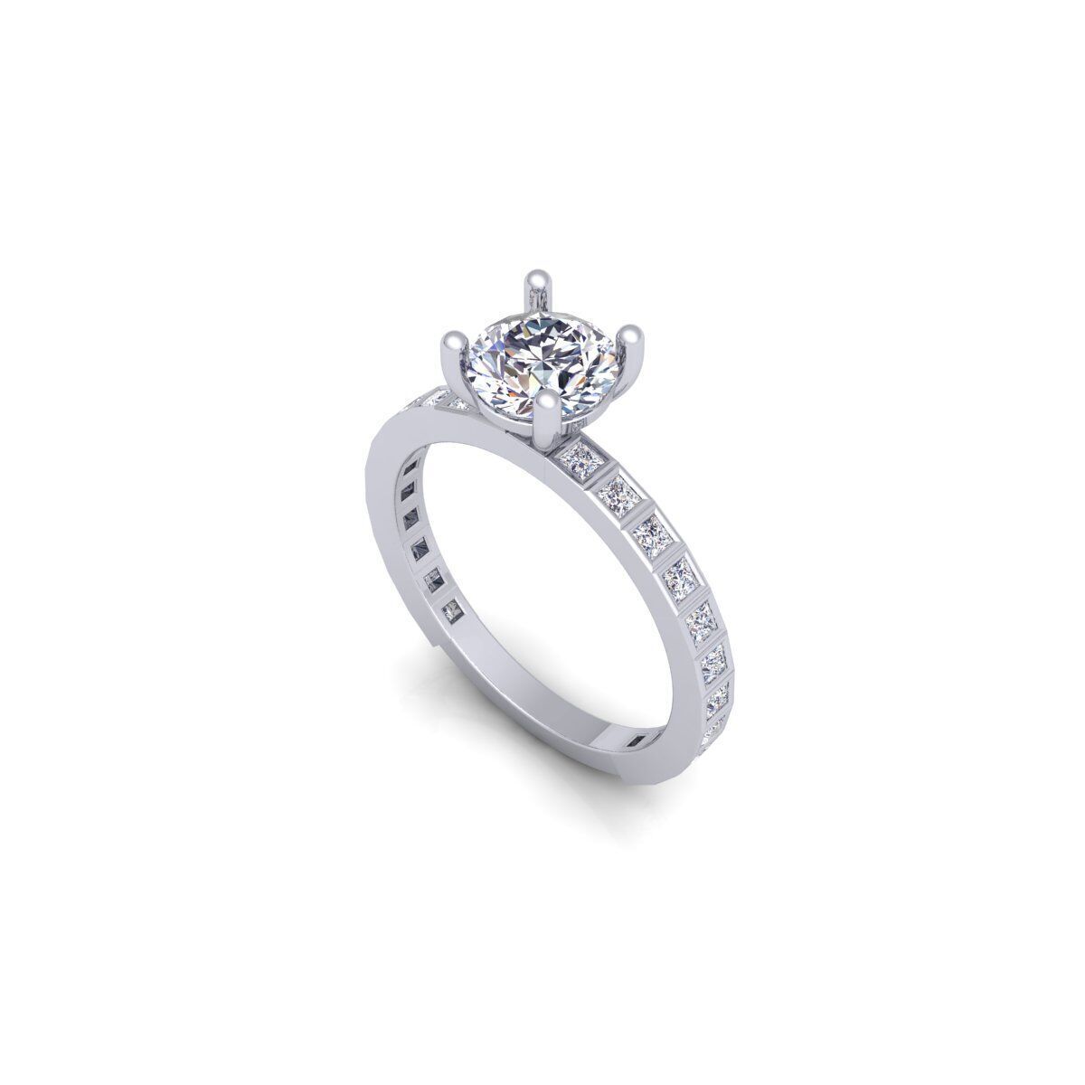 Solitaire Diamond Ring 3d Model and Render 3D print model_11