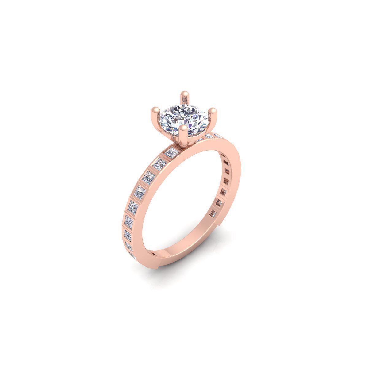 Solitaire Diamond Ring 3d Model and Render 3D print model_7