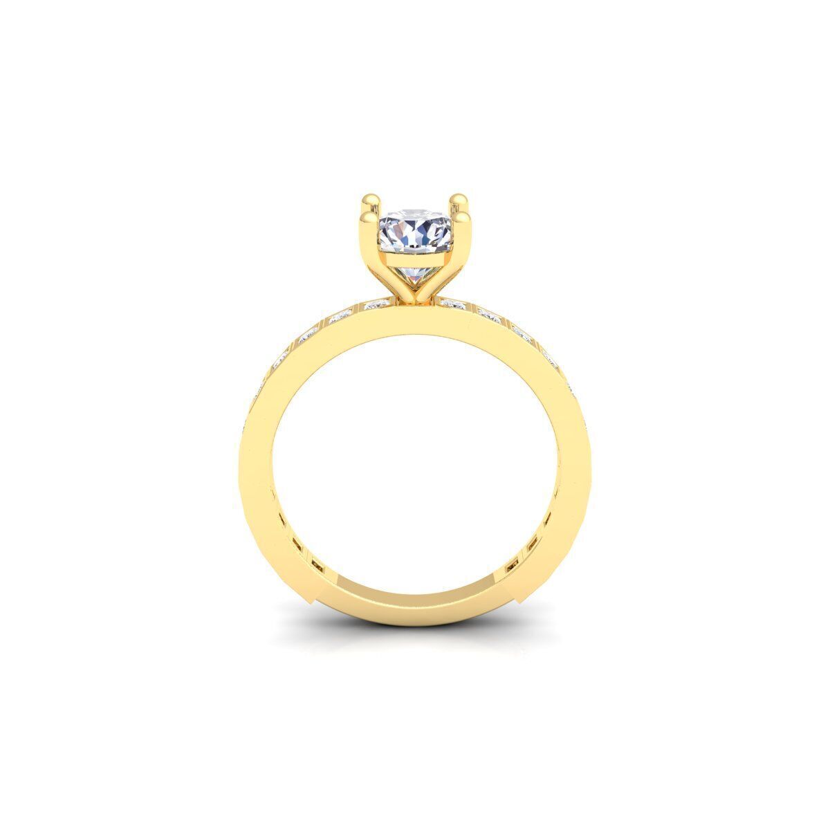 Solitaire Diamond Ring 3d Model and Render 3D print model_3