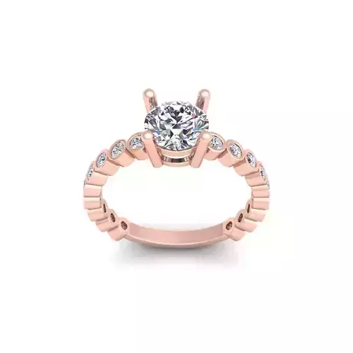 Round Solitaire Ring 3d Model and Render