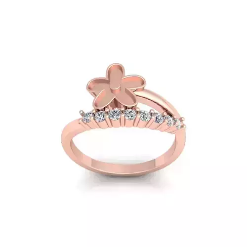 Flower Diamond Ring 3d model and Render 
