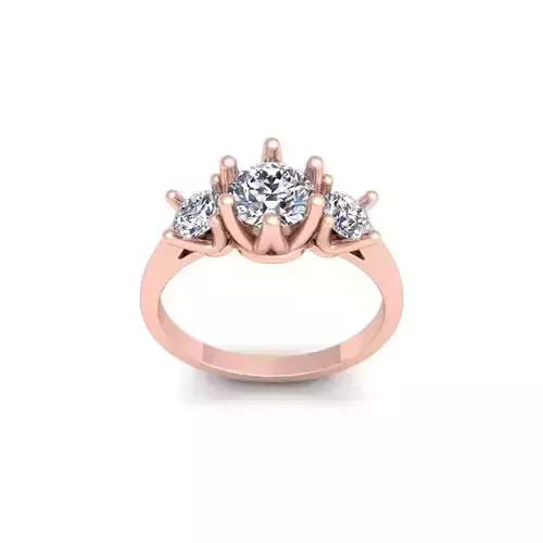 3 Stone Diamond Ring 3d model and Render 3D print model