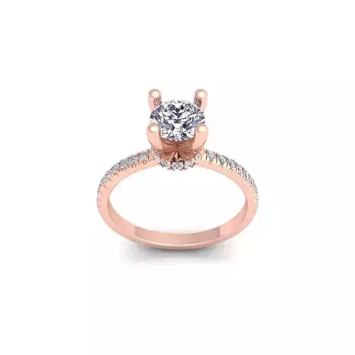 Solitaire Engagement Diamond Ring 3d Model and Render