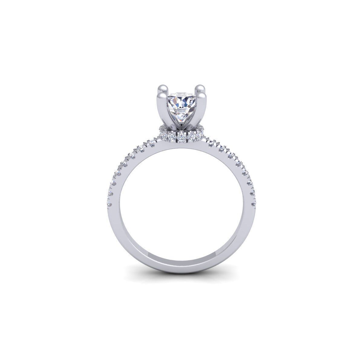 Round Solitaire Engagement Ring 3d Model and Render 3D print model_5