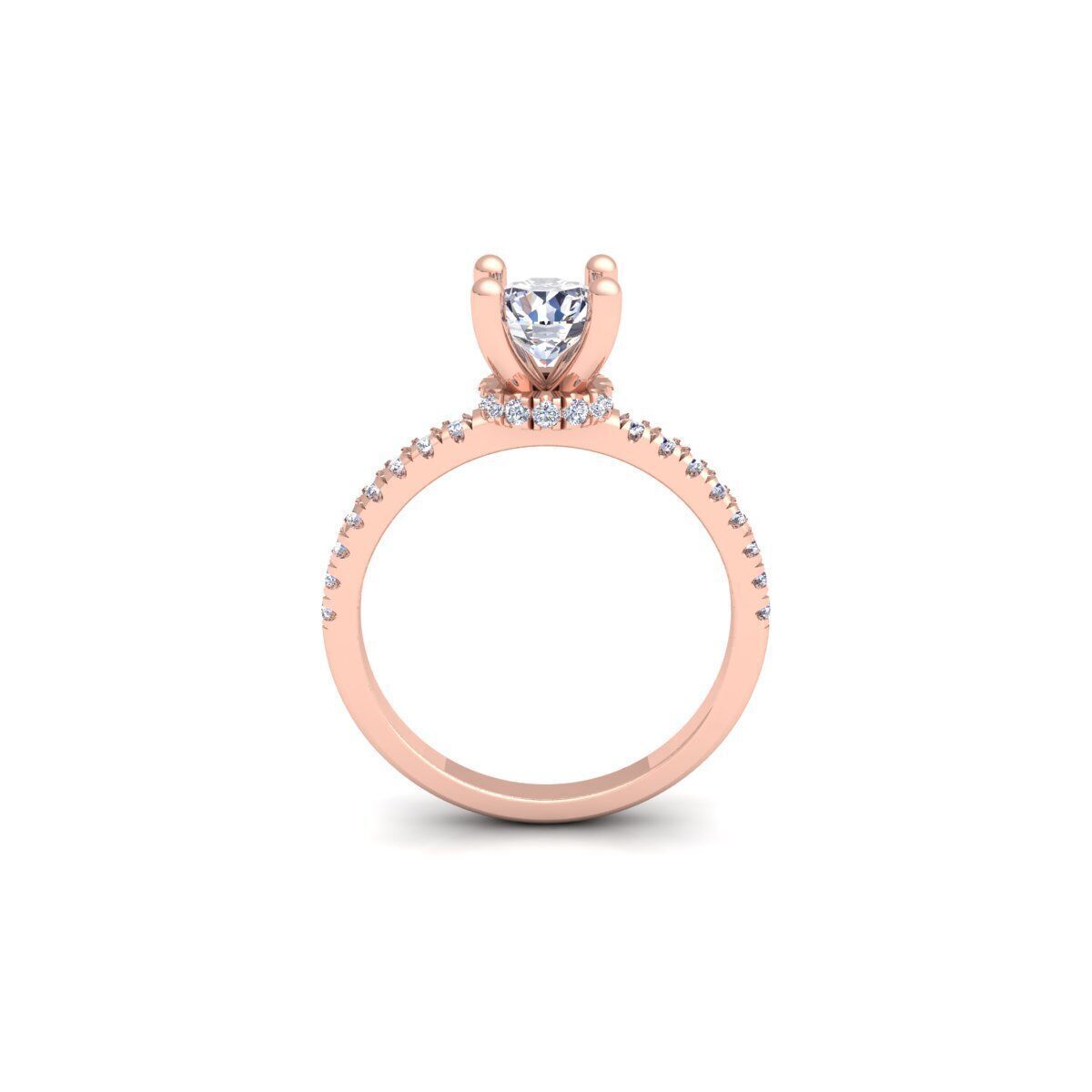 Round Solitaire Engagement Ring 3d Model and Render 3D print model_4
