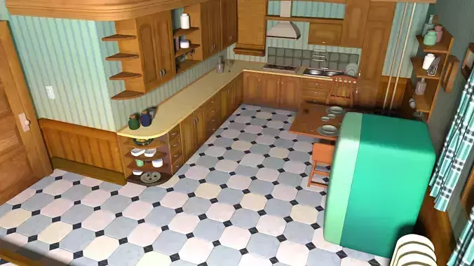 cartoon kitchen