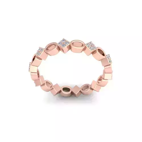 Stackable Band Diamond Ring 3d Model and Render