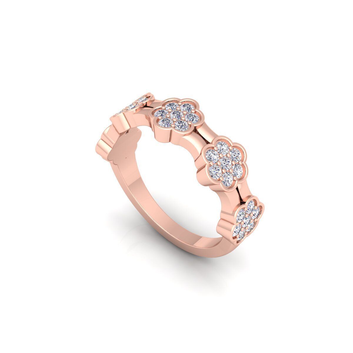 Fancy Band Diamond Ring 3d Model and Render 3D print model_10