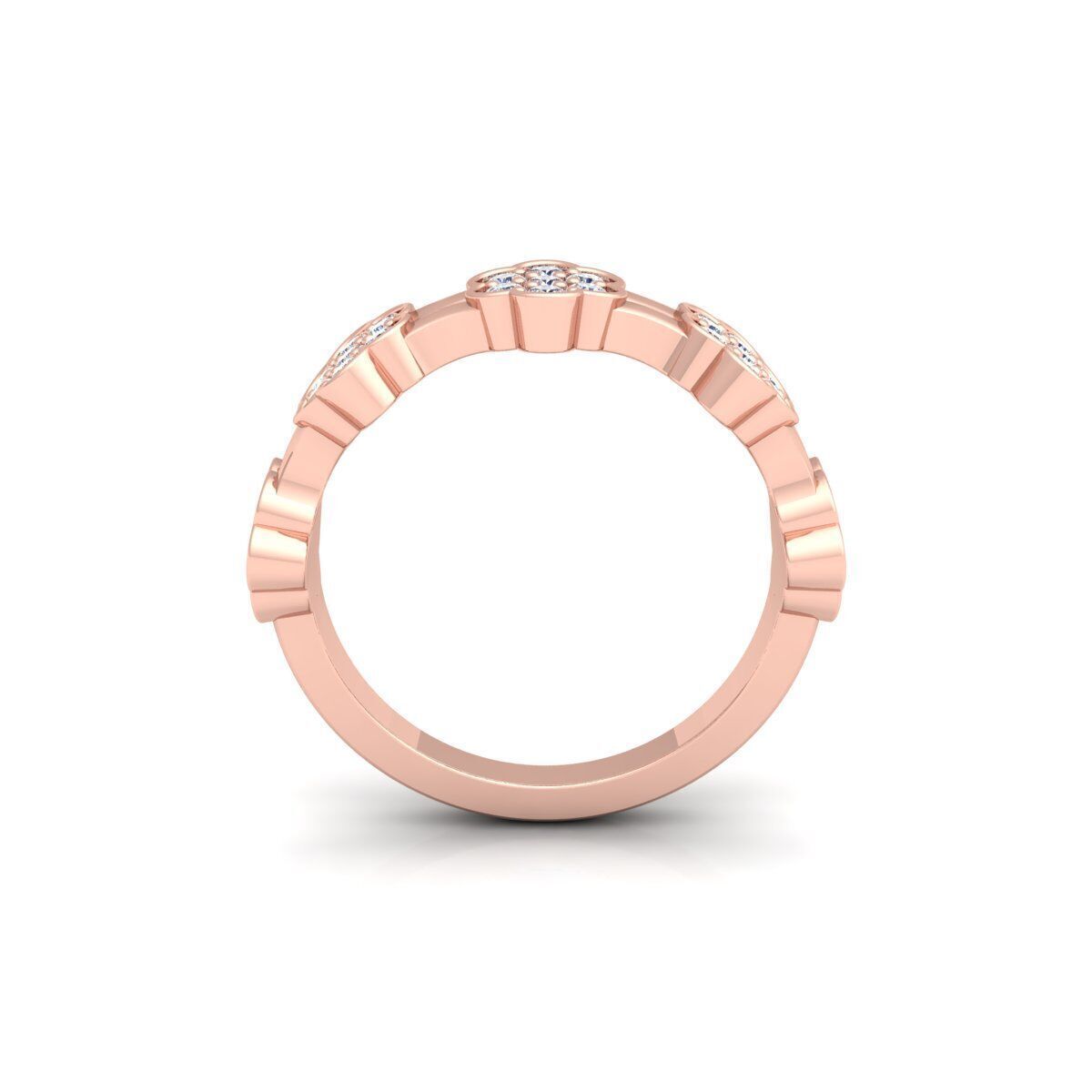 Fancy Band Diamond Ring 3d Model and Render 3D print model_4