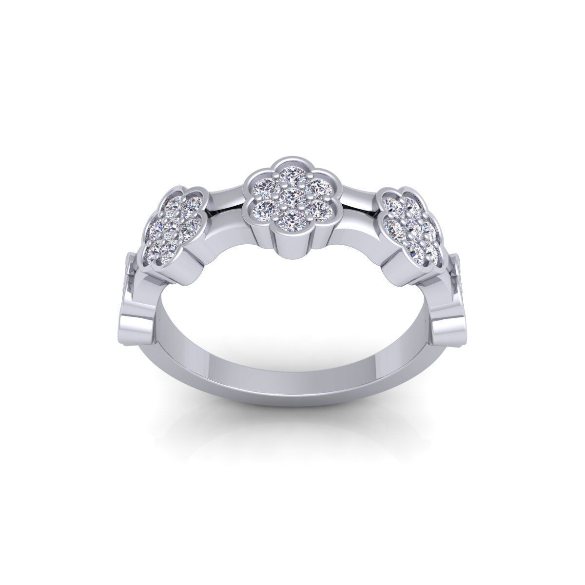 Fancy Band Diamond Ring 3d Model and Render 3D print model_2