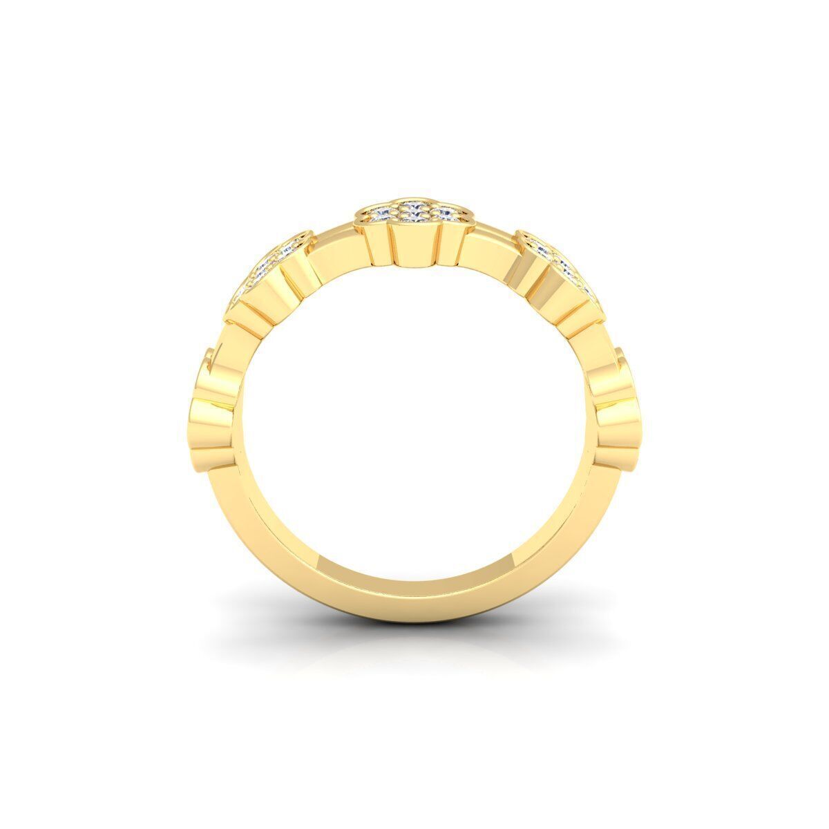 Fancy Band Diamond Ring 3d Model and Render 3D print model_3