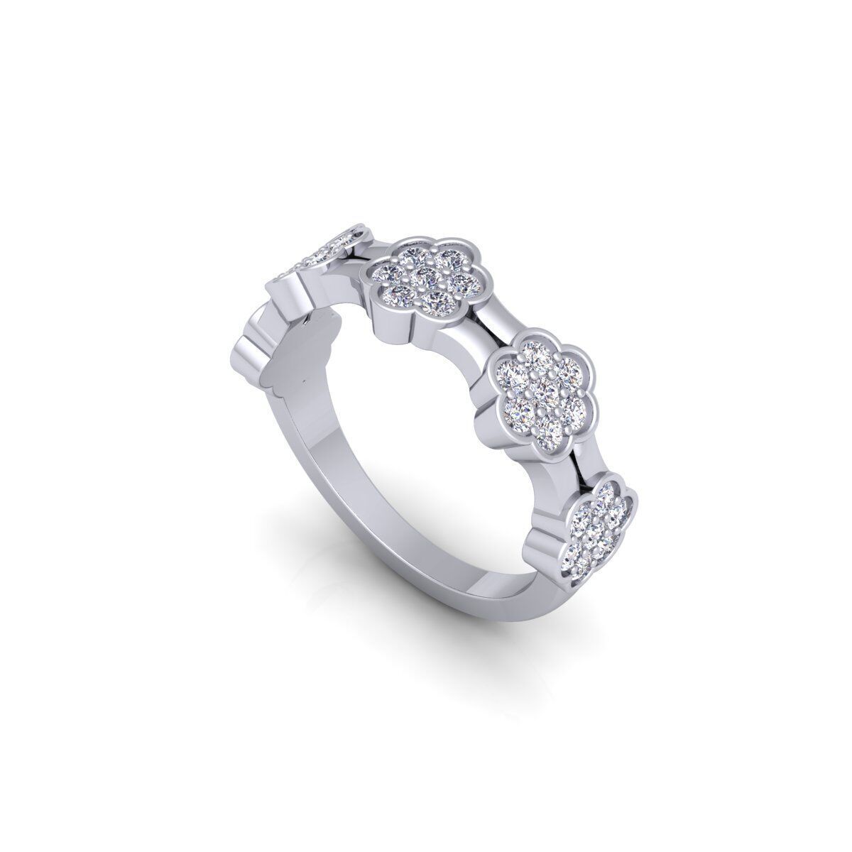 Fancy Band Diamond Ring 3d Model and Render 3D print model_11