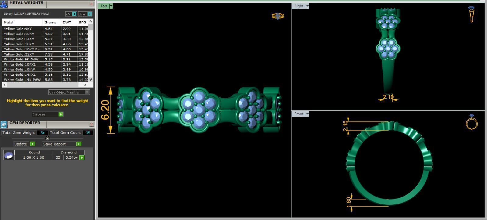 Fancy Band Diamond Ring 3d Model and Render 3D print model_12