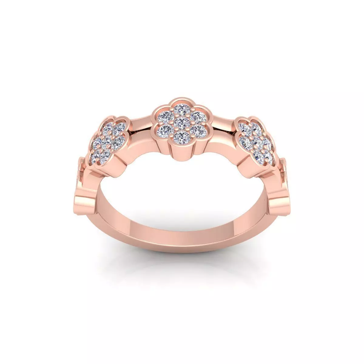 Fancy Band Diamond Ring 3d Model and Render 3D print model_0