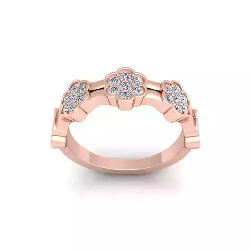 Fancy Band Diamond Ring 3d Model and Render