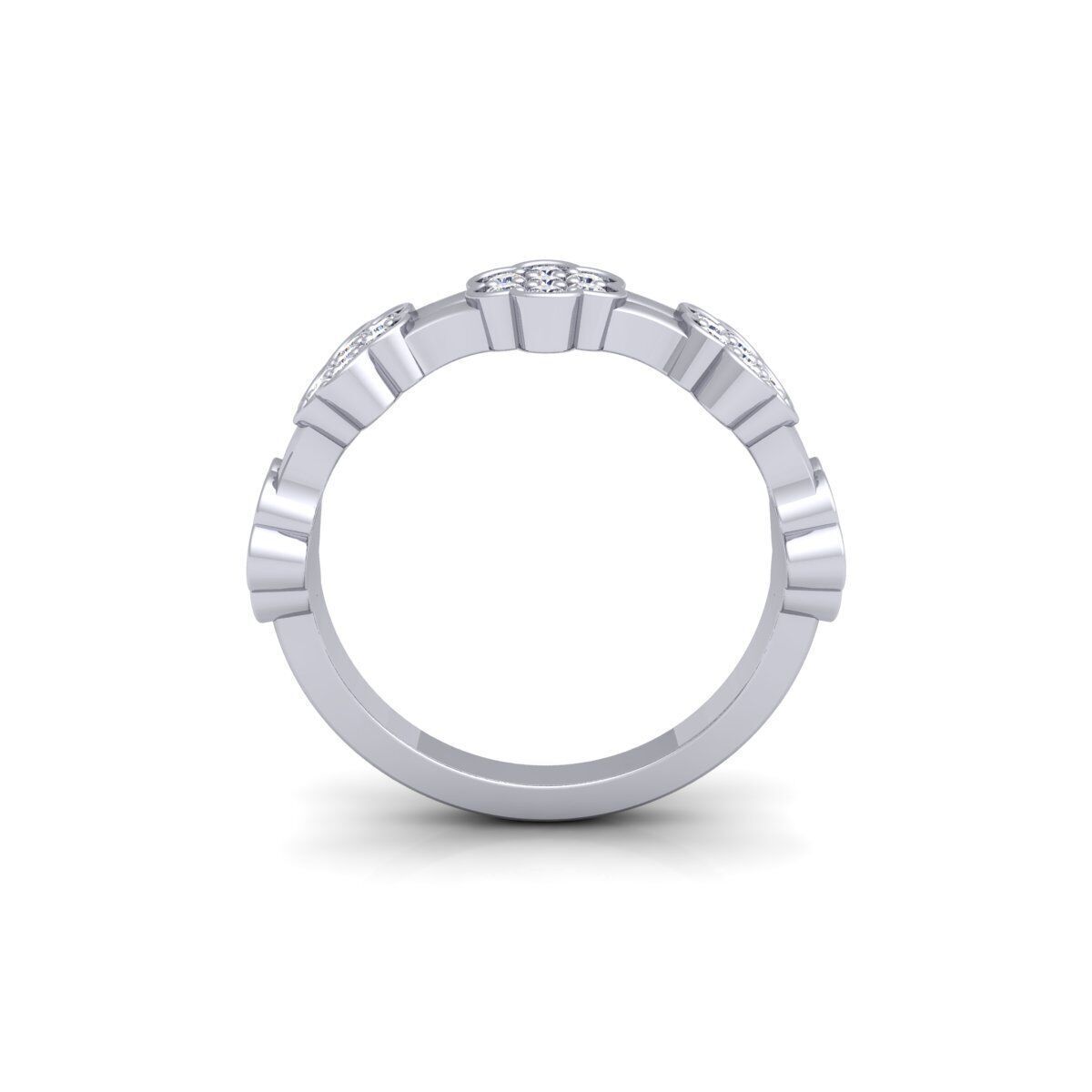 Fancy Band Diamond Ring 3d Model and Render 3D print model_5