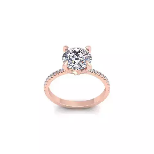 Solitaire Engagement Ring 3d Model and Render