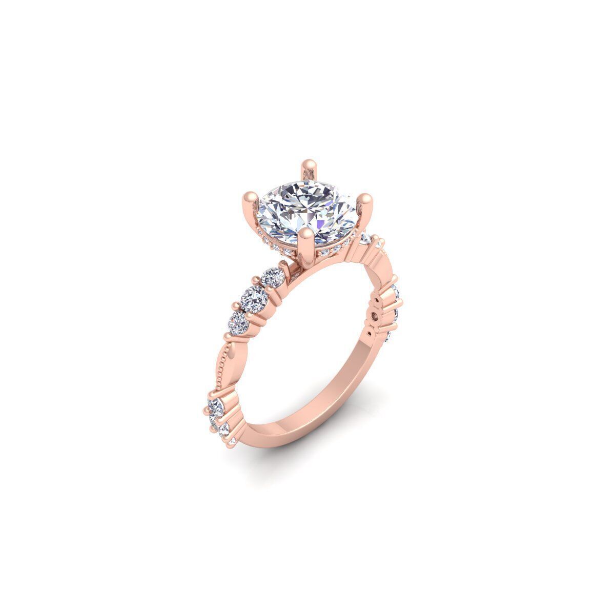 Solitaire Engagement Diamond Ring 3d Model 3D print model_7
