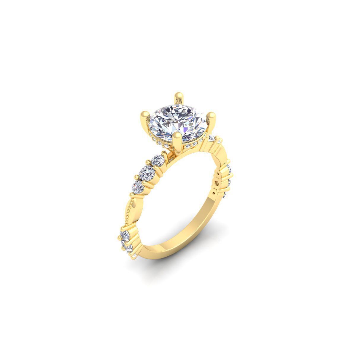 Solitaire Engagement Diamond Ring 3d Model 3D print model_6
