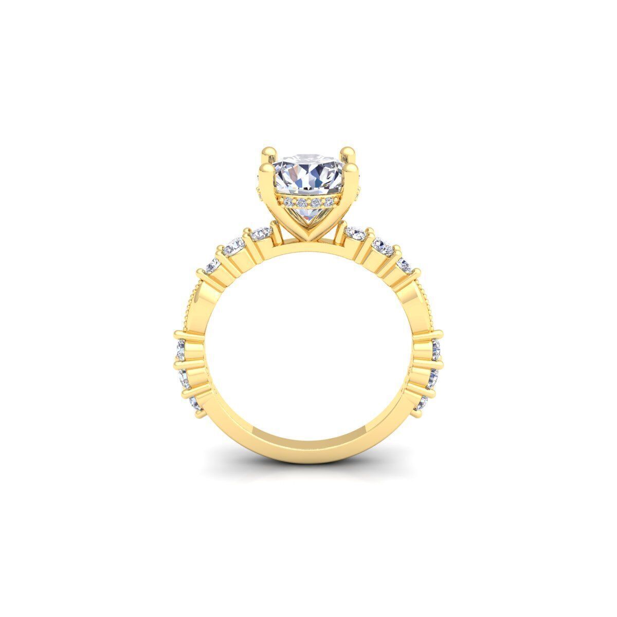 Solitaire Engagement Diamond Ring 3d Model 3D print model_3