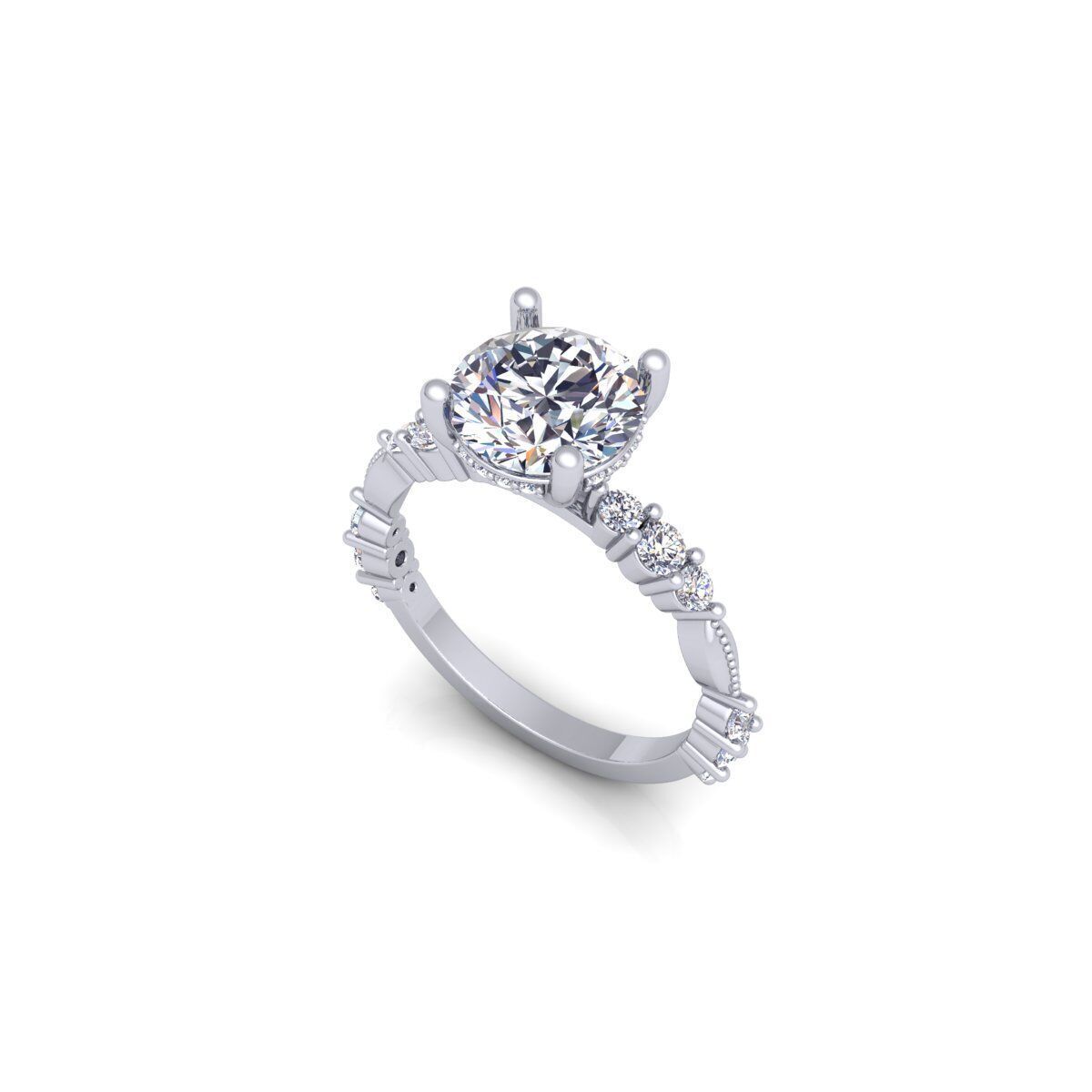Solitaire Engagement Diamond Ring 3d Model 3D print model_11