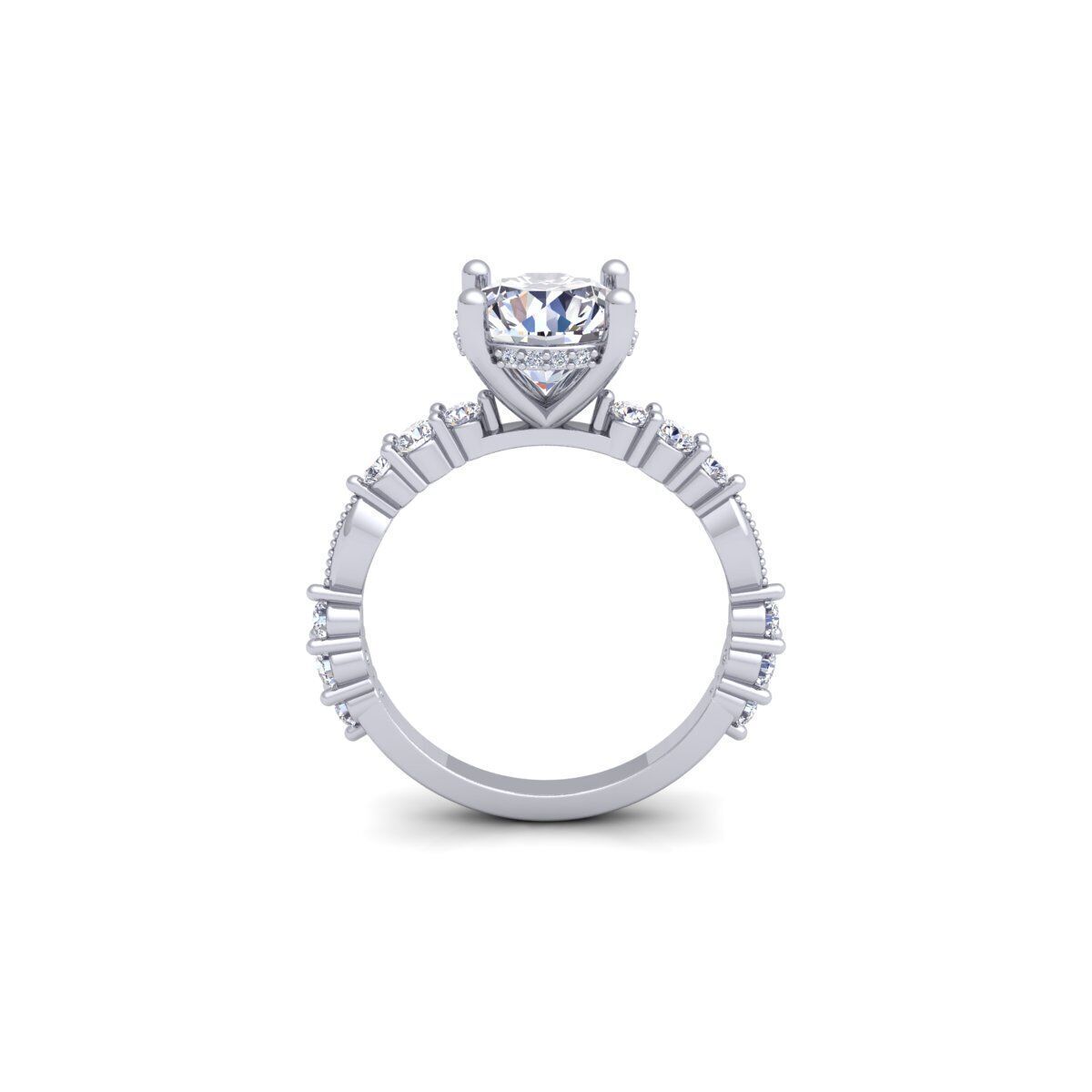 Solitaire Engagement Diamond Ring 3d Model 3D print model_5