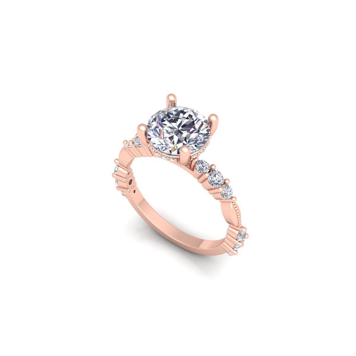 Solitaire Engagement Diamond Ring 3d Model 3D print model_10