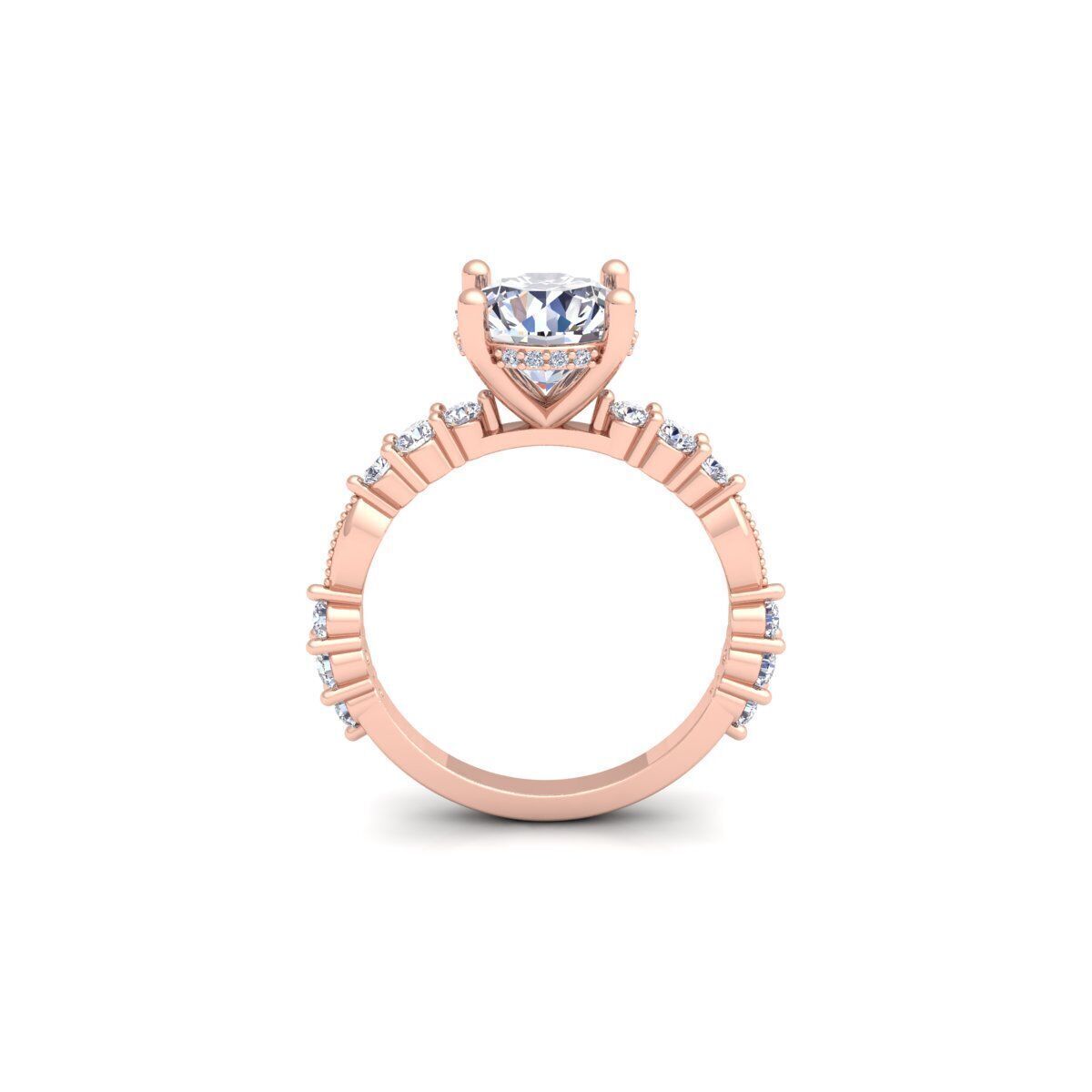 Solitaire Engagement Diamond Ring 3d Model 3D print model_4