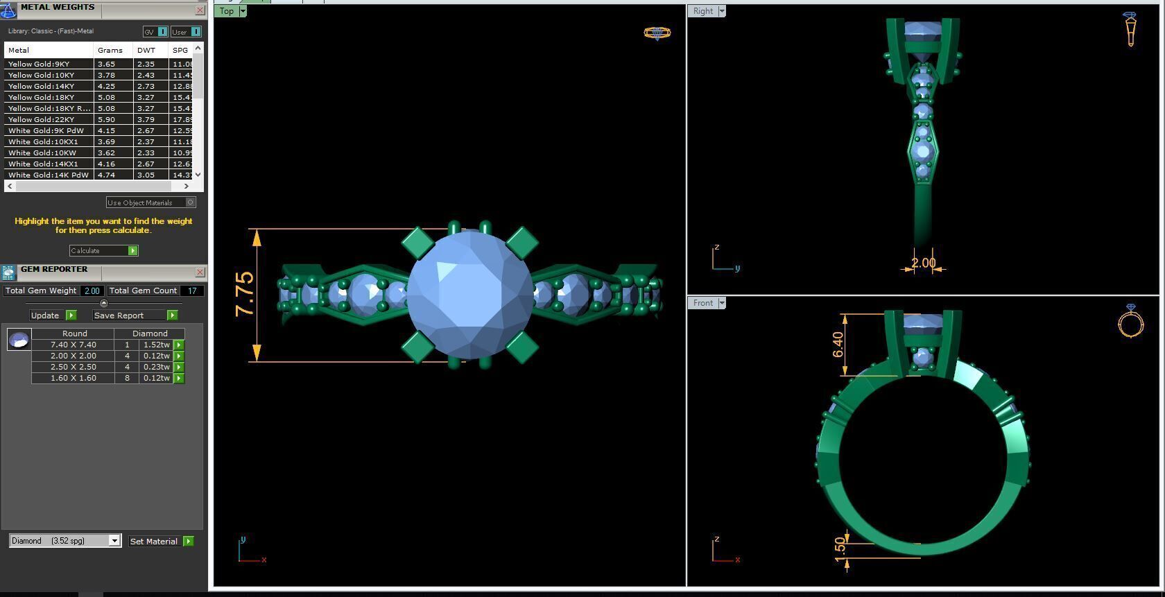 Round Solitaire Engagement Ring 3d Model and Render 3D print model_12