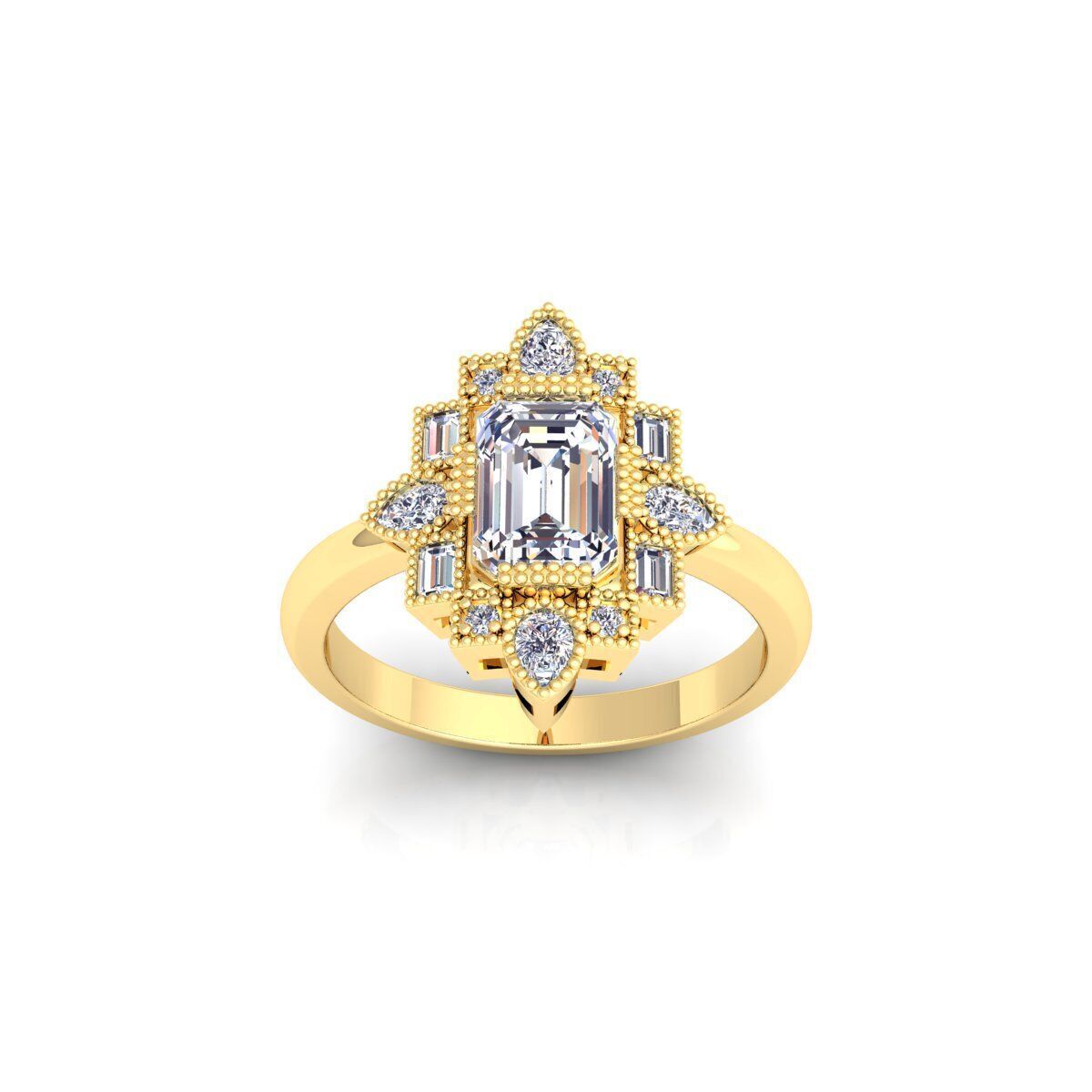 Vintage Engagement Ring 3d Model and Render 3D print model_1