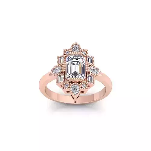 Vintage Engagement Ring 3d Model and Render 3D print model