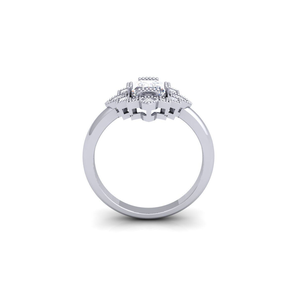 Vintage Engagement Ring 3d Model and Render 3D print model_5