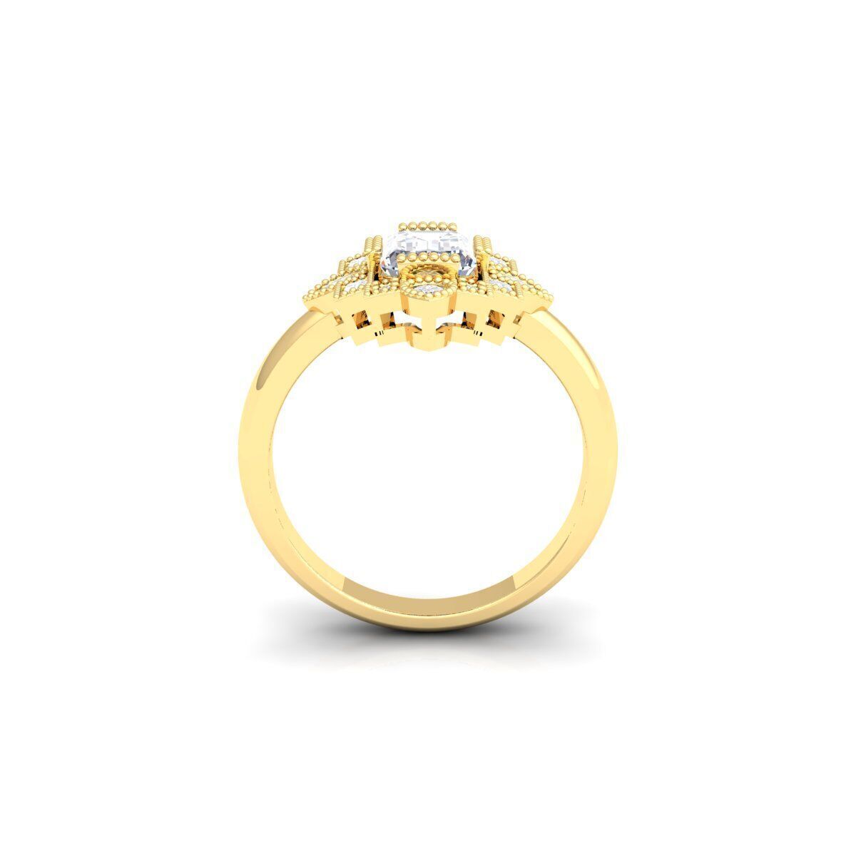 Vintage Engagement Ring 3d Model and Render 3D print model_3