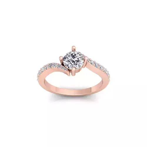 Curve Shank Engagement Ring 3d Model and Reder