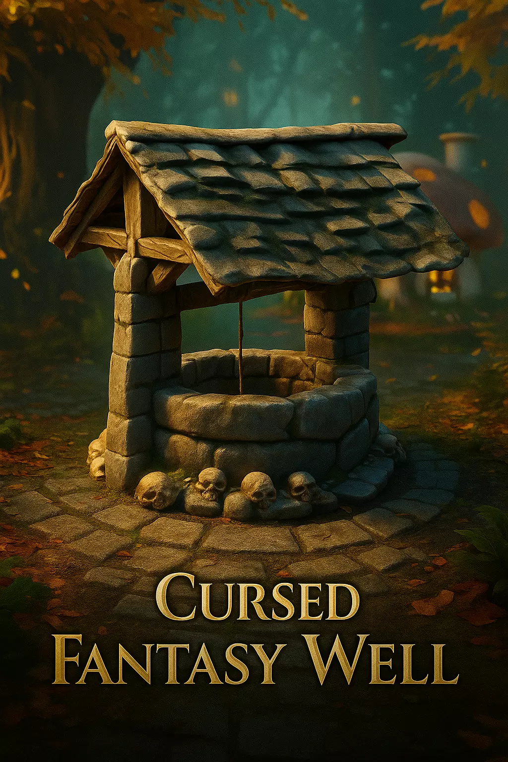Cursed Stone Well Stylized Fantasy Prop Low-poly 3D model