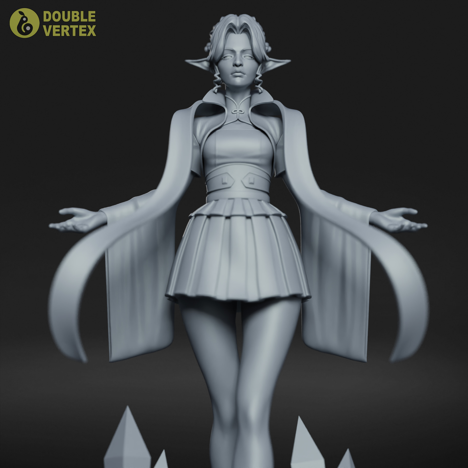 Emerald Elf - Original Character Figure for 3D Printing Free 3D print model_4
