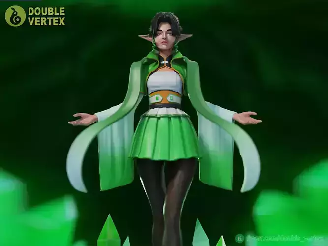 Emerald Elf - Original Character Figure for 3D Printing Free 3D print model
