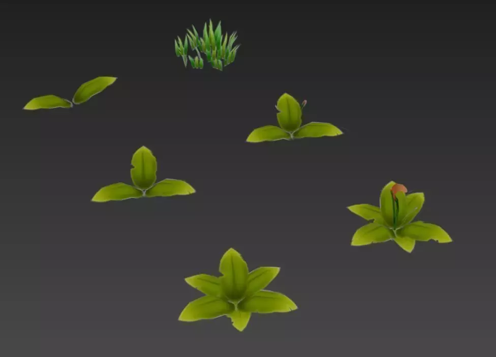 grass group of plants Free low-poly 3D model_0