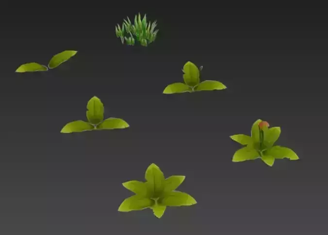 grass group of plants Free low-poly 3D model