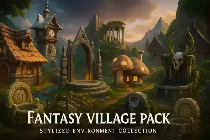 Fantasy Village Pack Stylized Environment Collection 