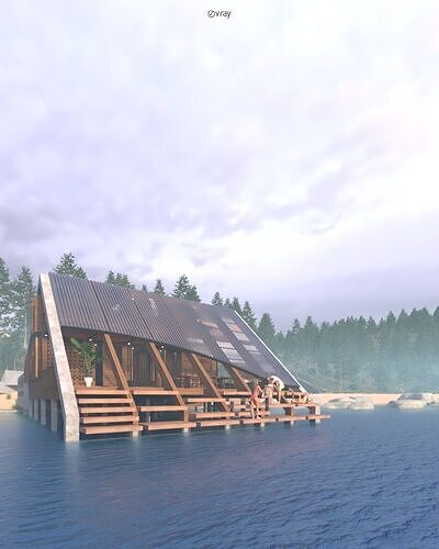 Modern Tropical Beachfront Villa 3D Model Low-poly 3D model