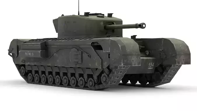 Churchill Mk VII - WWII British Infantry Tank 3D Model Low-poly 3D model