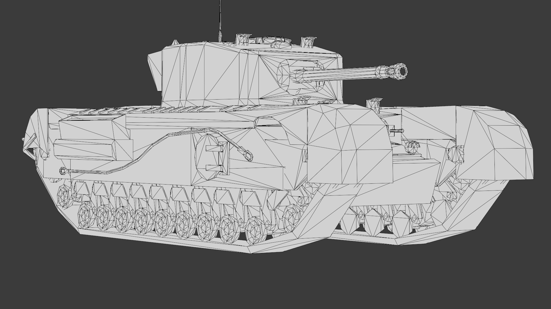 Churchill Mk VII - WWII British Infantry Tank 3D Model Low-poly 3D model_27