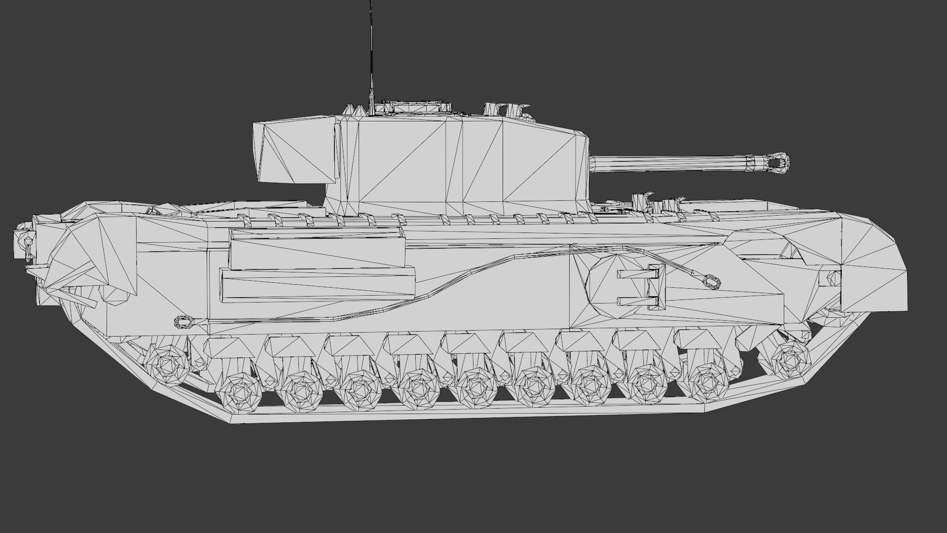 Churchill Mk VII - WWII British Infantry Tank 3D Model Low-poly 3D model_26