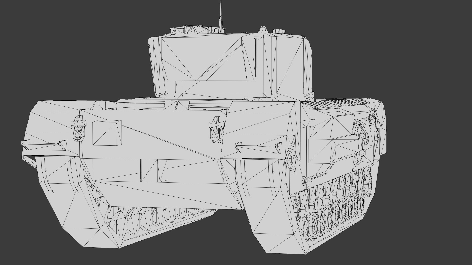 Churchill Mk VII - WWII British Infantry Tank 3D Model Low-poly 3D model_25