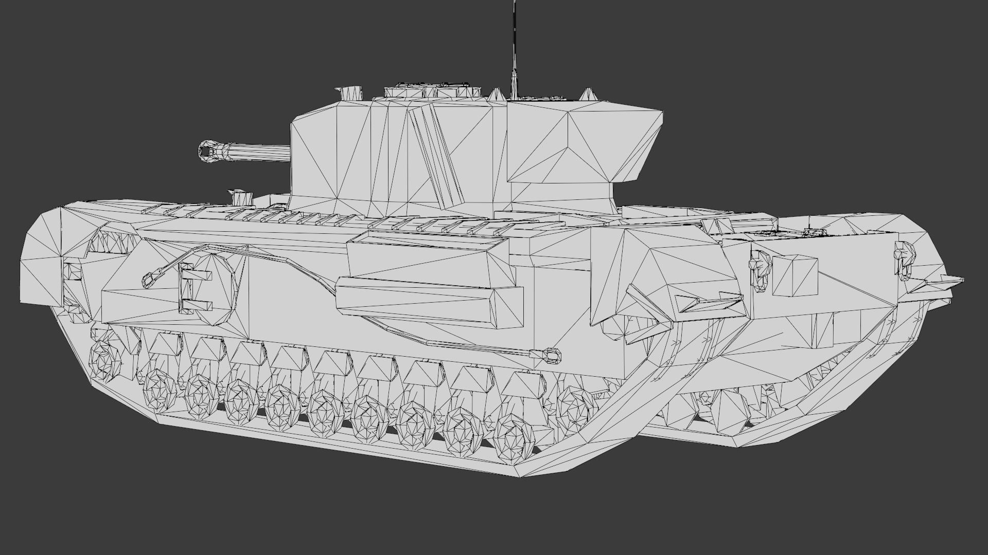 Churchill Mk VII - WWII British Infantry Tank 3D Model Low-poly 3D model_21