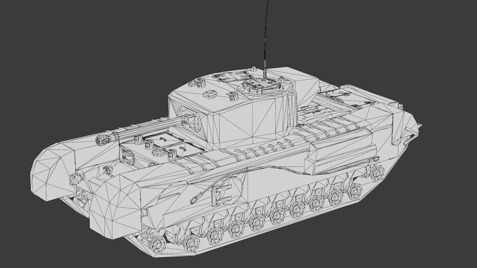 Churchill Mk VII - WWII British Infantry Tank 3D Model Low-poly 3D model_29