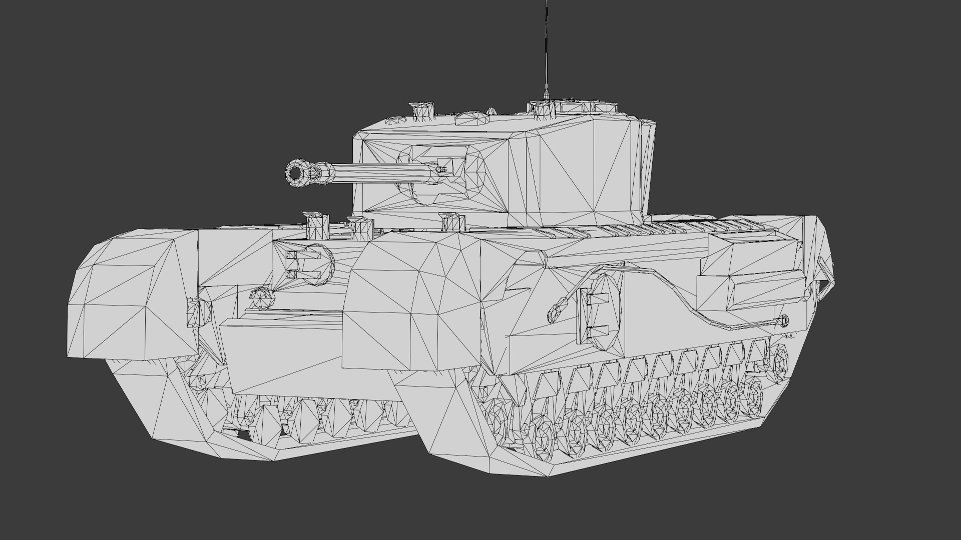 Churchill Mk VII - WWII British Infantry Tank 3D Model Low-poly 3D model_22